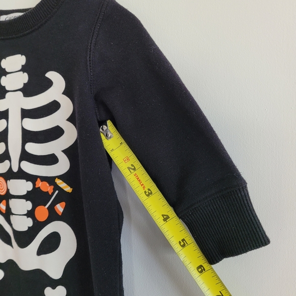 George Baby Halloween Skeleton Black Long Sleeve Romper, Jumpsuit,  6-12M - Picture 6 of 8